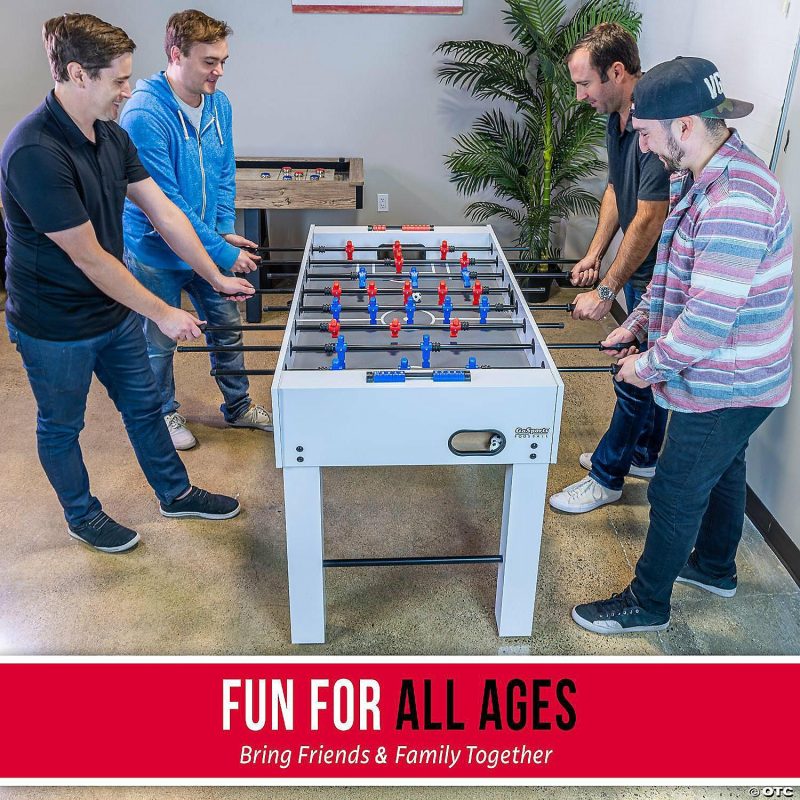 Indoor Active Play | Gosports 54" Full Size Foosball Table – White Finish – Includes 4 Balls And 2 Cup Holders Active Play Indoor Active Play