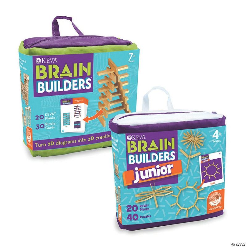 Keva Planks | Keva Brain Builders And Brain Builders Junior: Set Of 2 Building Sets Keva Planks