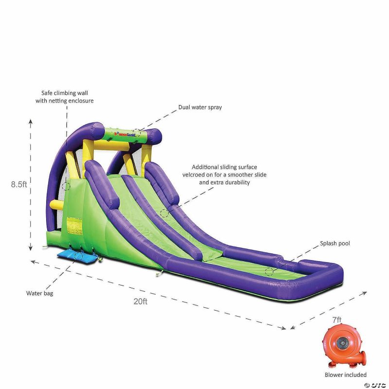 Outdoor Play | Bounceland Double Water Slide With Splash Pool Active Play Outdoor Play