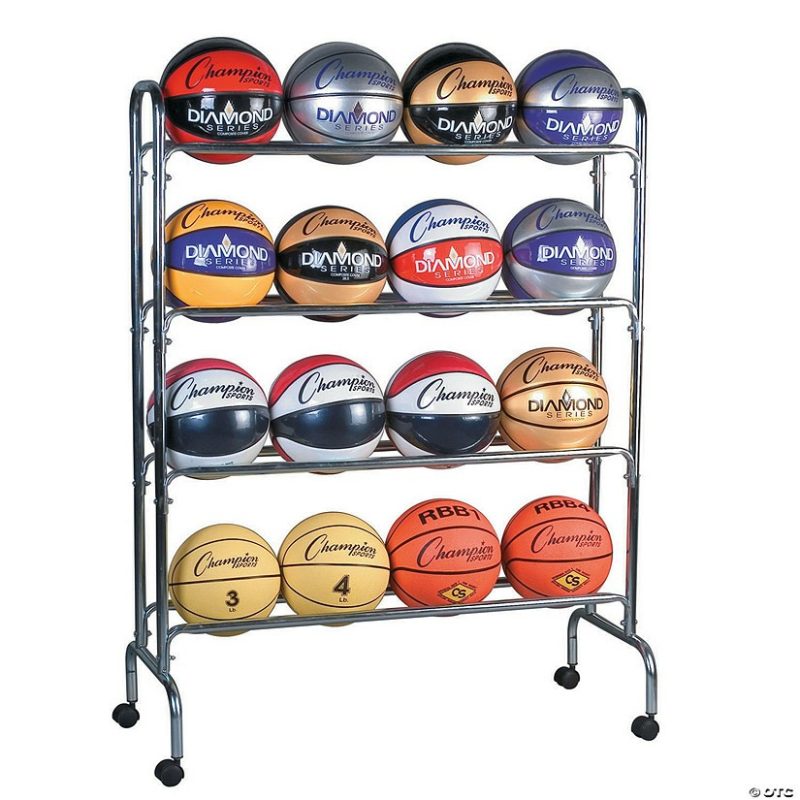 Outdoor Play | Champion Sports Portable Ball Rack, 4 Tier, Holds 16 Balls Active Play Outdoor Play