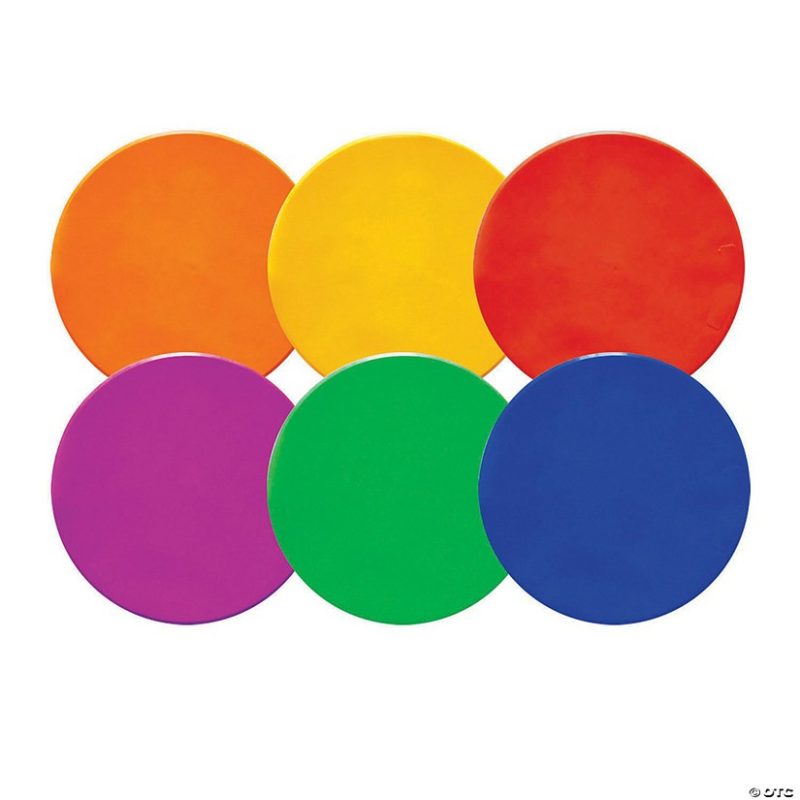 Outdoor Play | Champion Sports Round Poly Spot Markers, 10", 6 Colors Active Play Outdoor Play