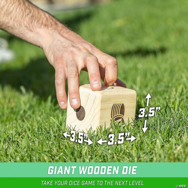 Outdoor Play | Gosports Left Right Middle Giant Dice Game – 3.5" Premium Wooden Dice Game Active Play Outdoor Play