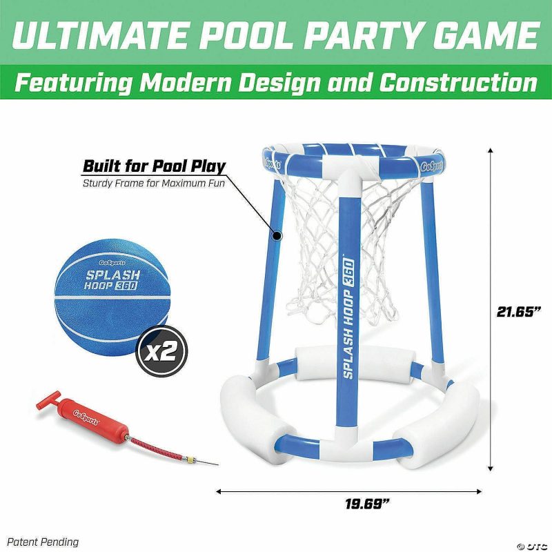 Outdoor Play | Gosports Splash Hoop 360 Floating Pool Basketball Game, Includes: Hoop, 2 Balls And Pump Active Play Outdoor Play