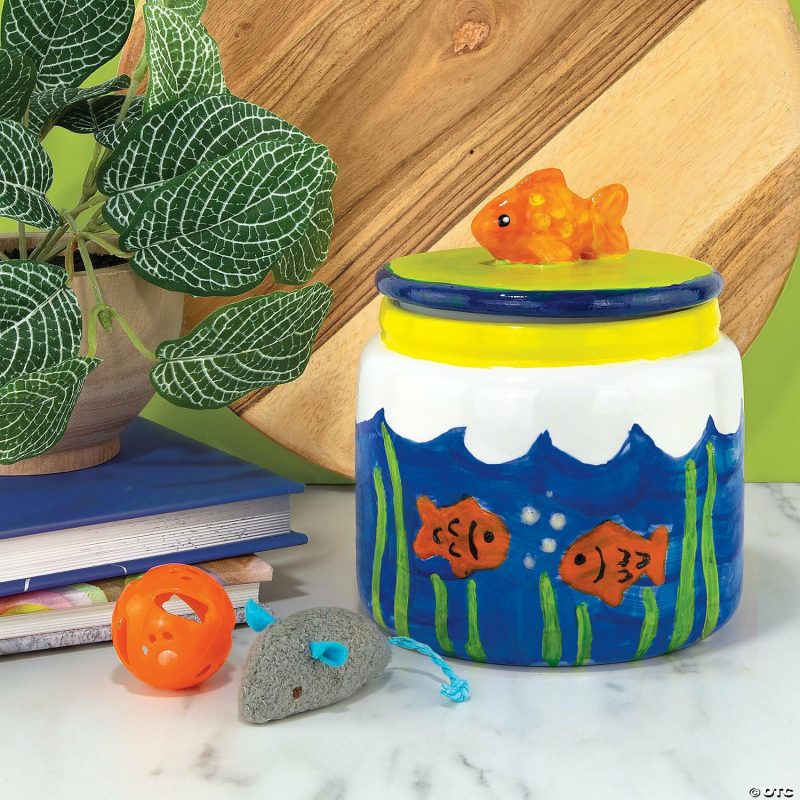 Paint Your Own | Paint Your Own Porcelain: Cat Treat Jar Creative Activities Paint Your Own