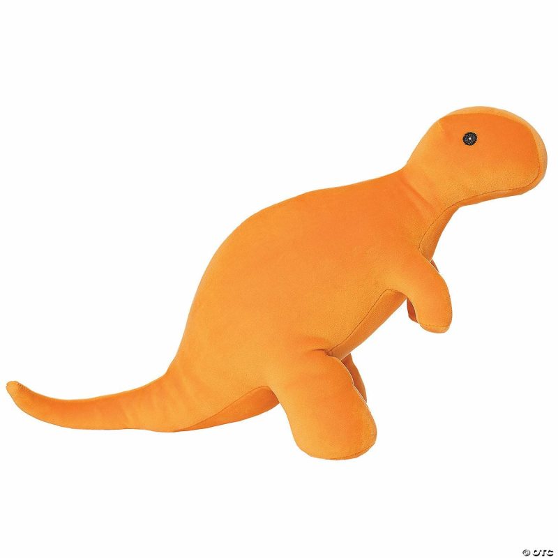 Plush Toys & Puppets | Manhattan Toy Velveteen Dino Orange T-Rex Stuffed Animal Early Learning Plush Toys & Puppets