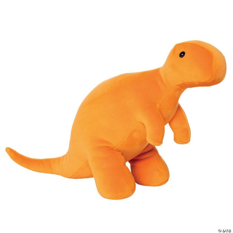 Plush Toys & Puppets | Manhattan Toy Velveteen Dino Orange T-Rex Stuffed Animal Early Learning Plush Toys & Puppets