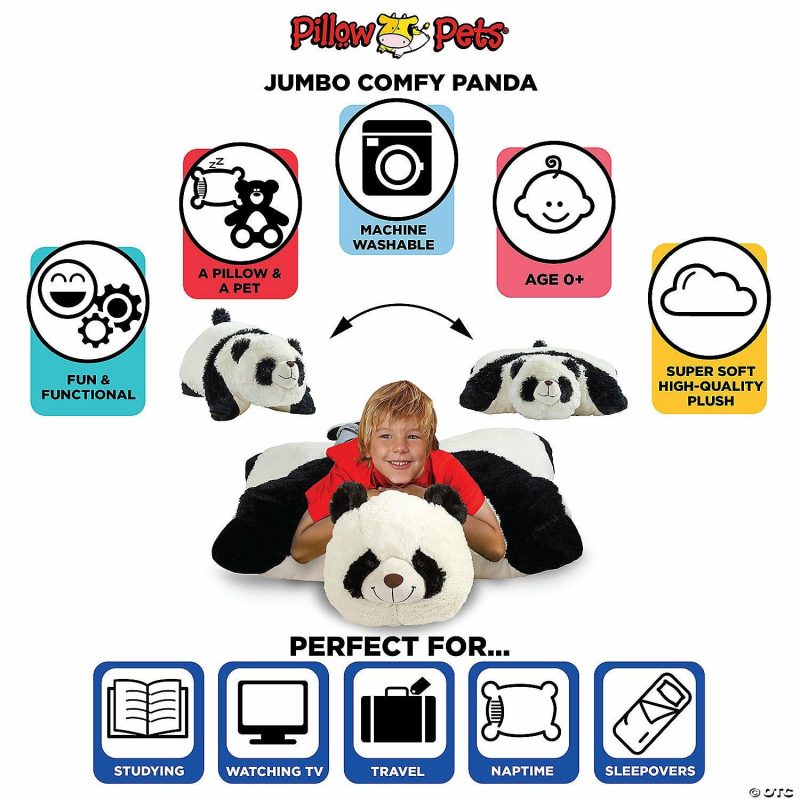 Plush Toys & Puppets | Pillow Pet – Comfy Panda Jumboz Early Learning Plush Toys & Puppets