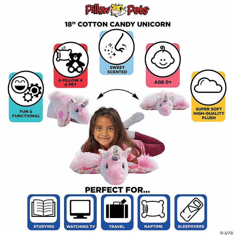 Plush Toys & Puppets | Pillow Pet – Cotton Candy Unicorn Early Learning Plush Toys & Puppets