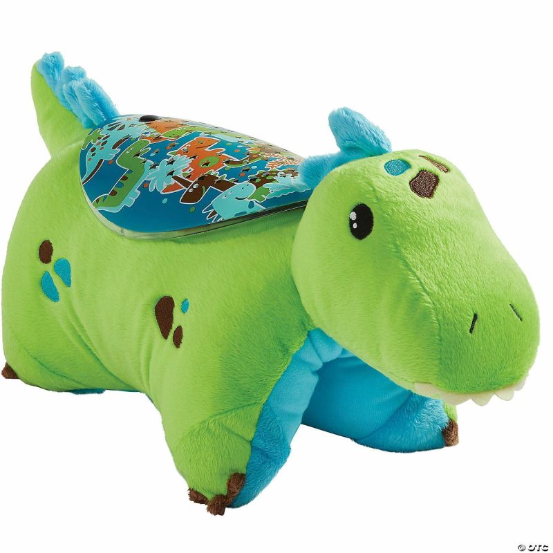 Plush Toys & Puppets | Pillow Pet – Green Dinosaur Sleeptime Lite Early Learning Plush Toys & Puppets