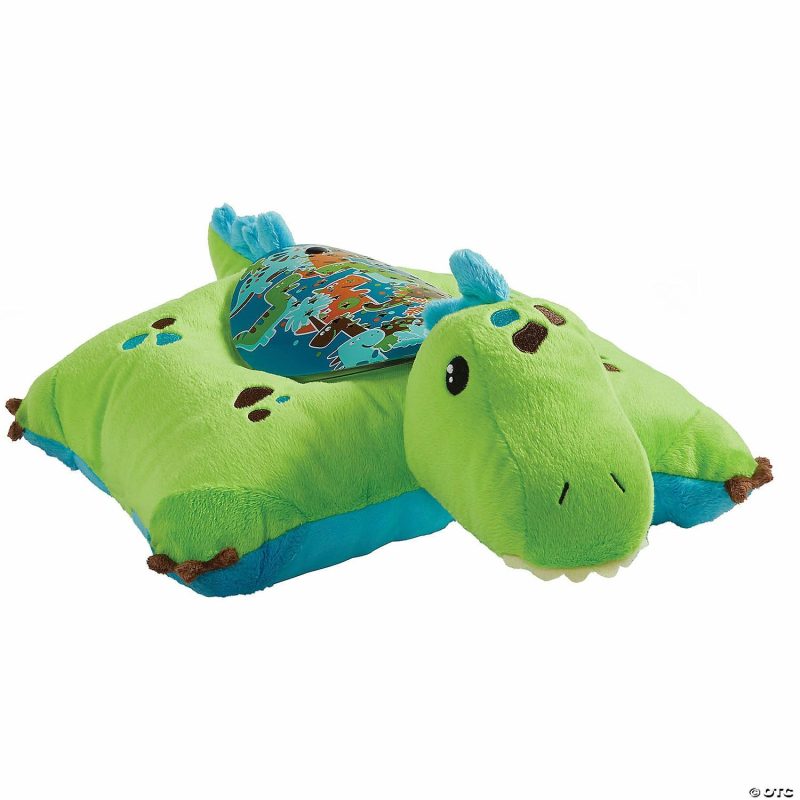 Plush Toys & Puppets | Pillow Pet – Green Dinosaur Sleeptime Lite Early Learning Plush Toys & Puppets