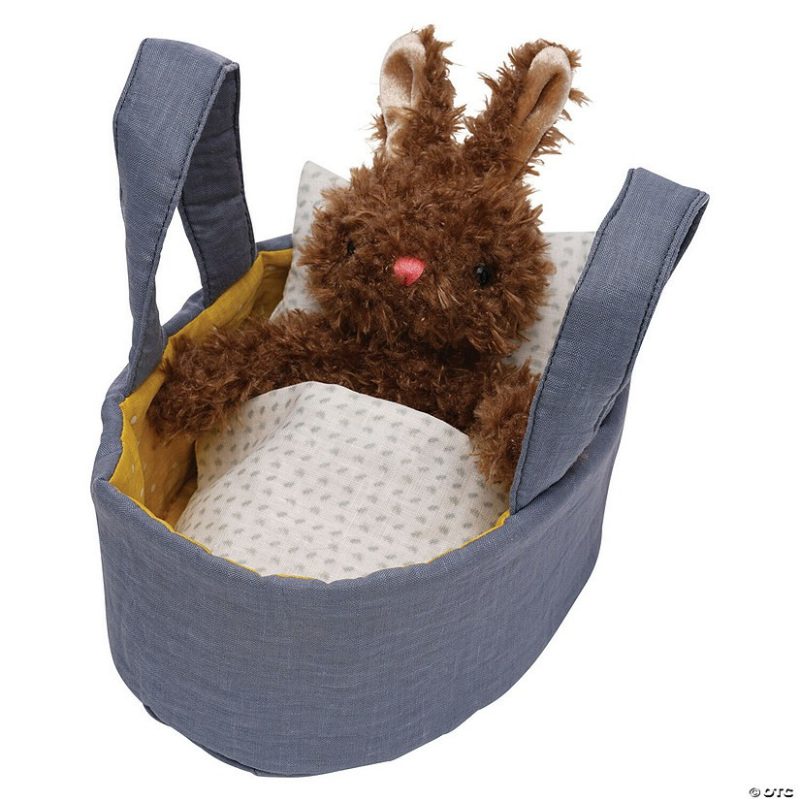 Pretend Play | Manhattan Toy Moppettes Beau Bunny Stuffed Animal In Bassinet Early Learning Pretend Play