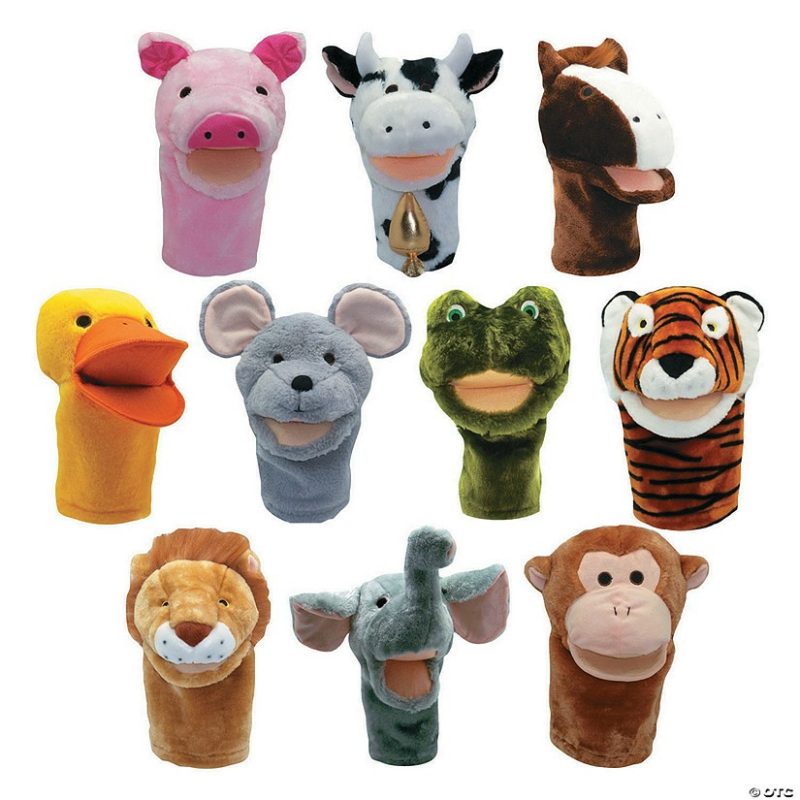 Pretend Play | Plushpups Hand Puppets Set Of 10 Early Learning Pretend Play