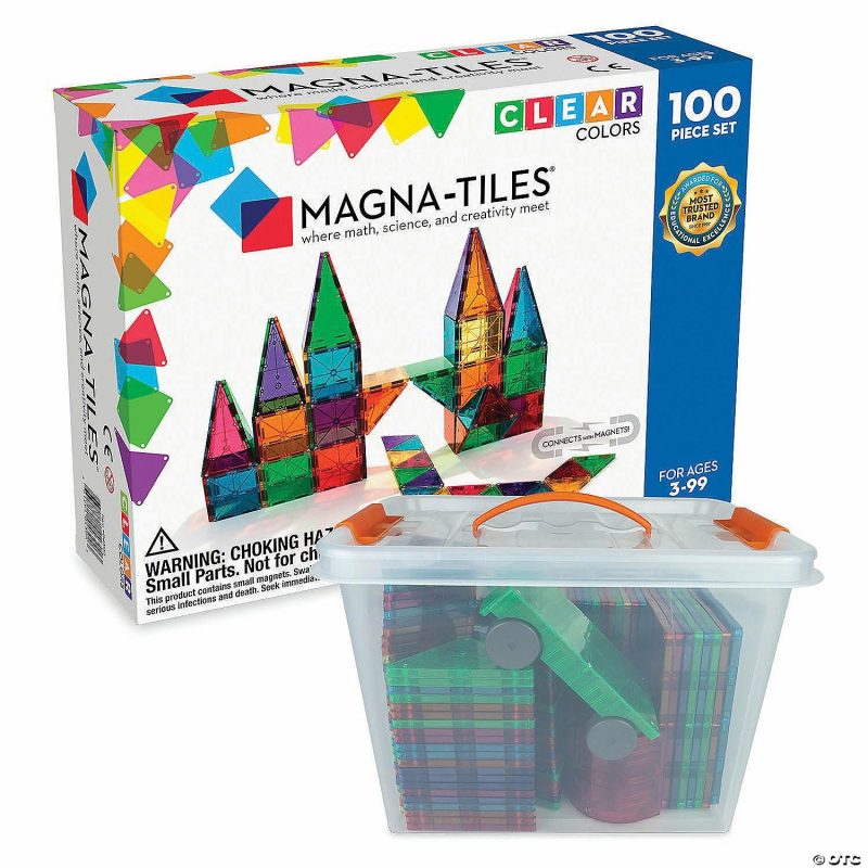 Stem Toys | Magna-Tiles® Classic 100-Piece Magnetic Construction Set With Free Storage Bin Stem Toys Stem Toys