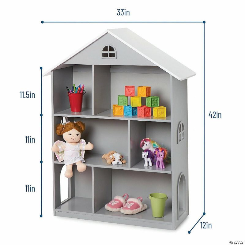 Storage & Organization | Wildkin Dollhouse Bookcase Gray Home Storage & Organization