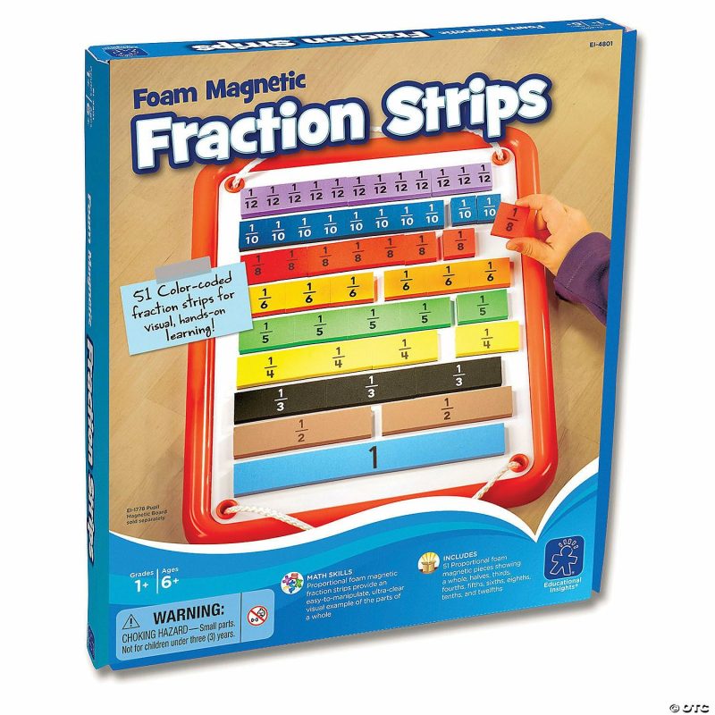 Teaching Resources | Educational Insights Foam Magnetic Fraction Strips, 51 Pieces Classroom Resources For Educators Teaching Resources