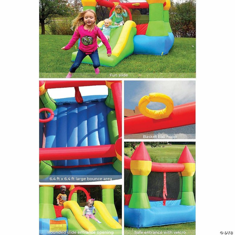 Water Toys | Bounceland Castle Bounce House With Hoop And Slide Active Play Water Toys