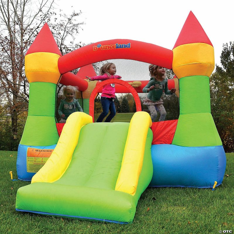 Water Toys | Bounceland Castle Bounce House With Hoop And Slide Active Play Water Toys