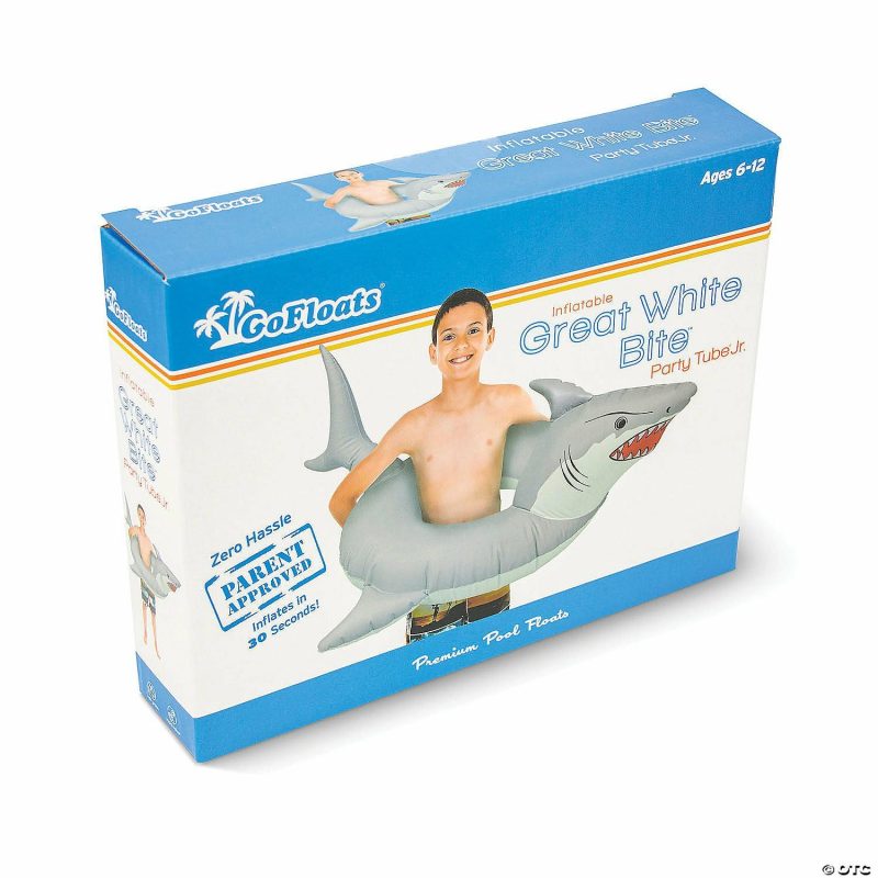 Water Toys | Gofloats ‘Great White Bite’ – Jr Pool Float Party Tube Active Play Water Toys