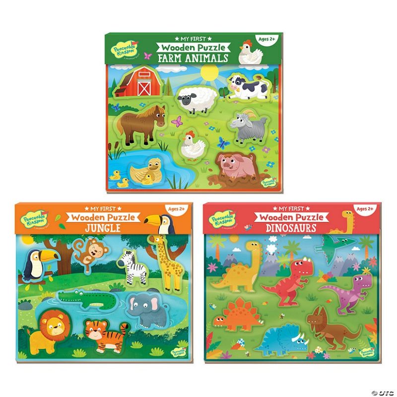 Early Learning Activities | Set Of 3: My First Wooden Puzzles With Free Gift Early Learning Early Learning Activities