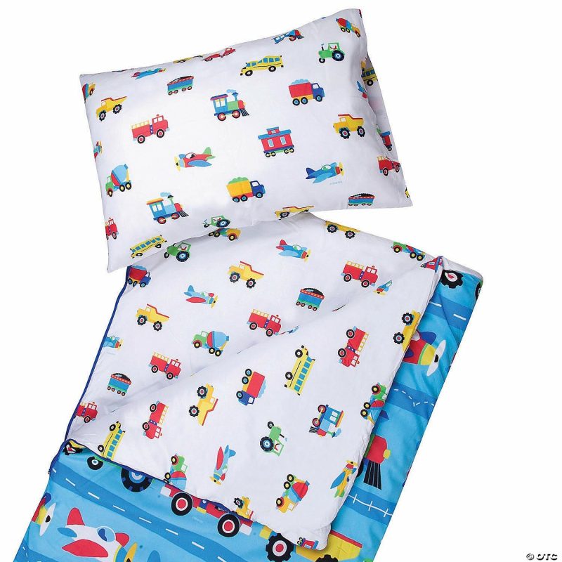 Bedding & Blankets | Wildkin Trains, Planes & Trucks Microfiber Sleeping Bag W/ Pillowcase Bedding & Blankets Bedding & Blankets