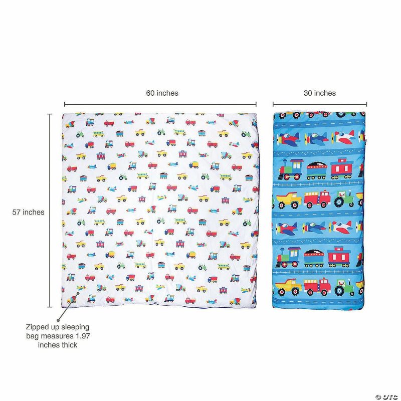 Bedding & Blankets | Wildkin Trains, Planes & Trucks Microfiber Sleeping Bag W/ Pillowcase Bedding & Blankets Bedding & Blankets