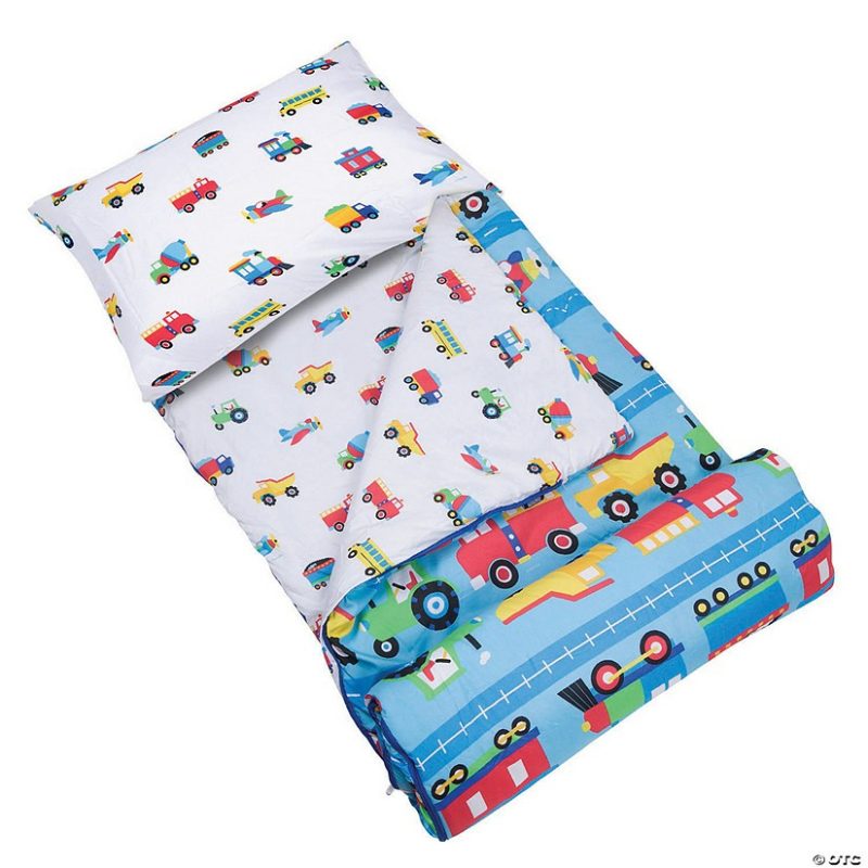 Bedding & Blankets | Wildkin Trains, Planes & Trucks Microfiber Sleeping Bag W/ Pillowcase Bedding & Blankets Bedding & Blankets