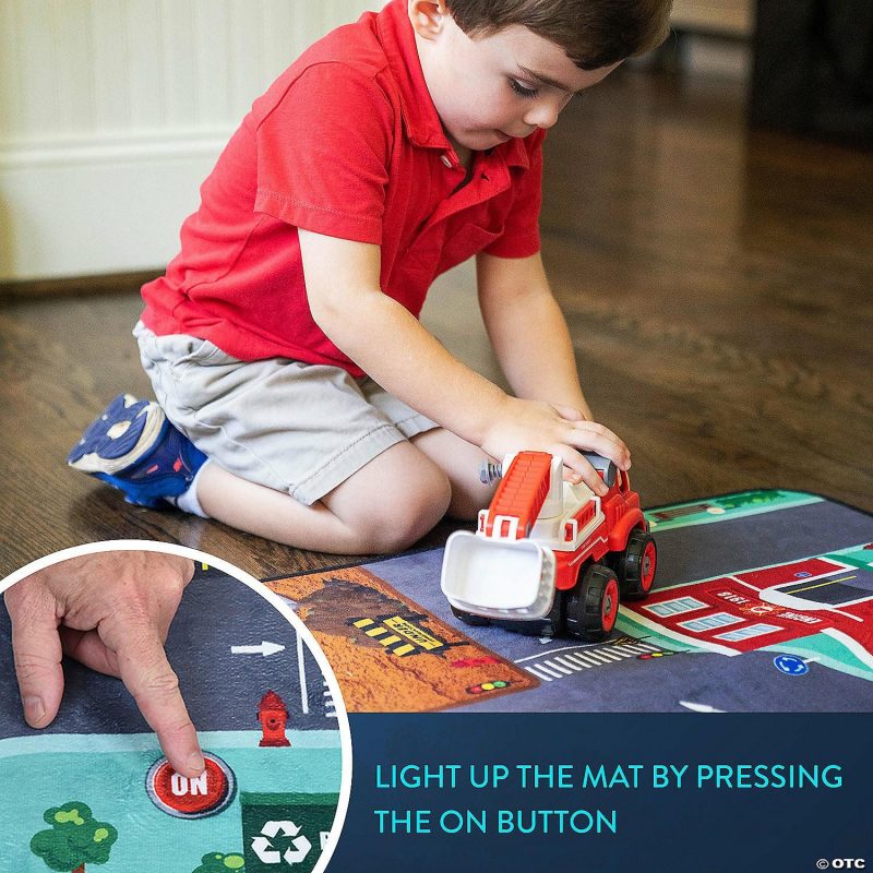 Early Learning Activities | Light-Up City Playmat With Three Free Bonus Vehicles Early Learning Early Learning Activities