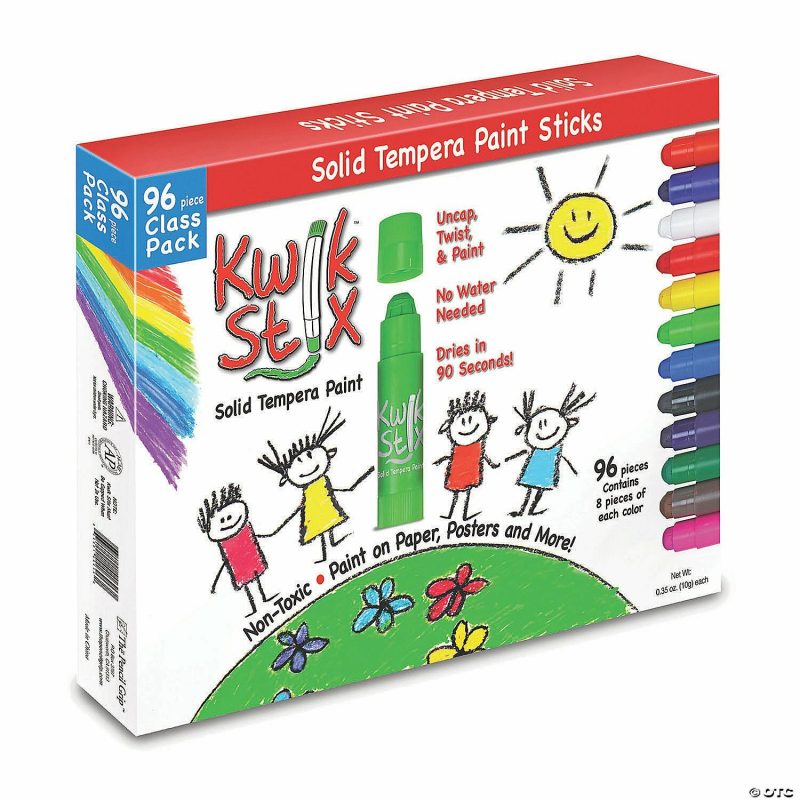 Art Supplies | The Pencil Grip® Kwik Stix™ Solid Tempera Paint Stick, Classic Colors, Class Pack Of 96 Art Supplies Art Supplies